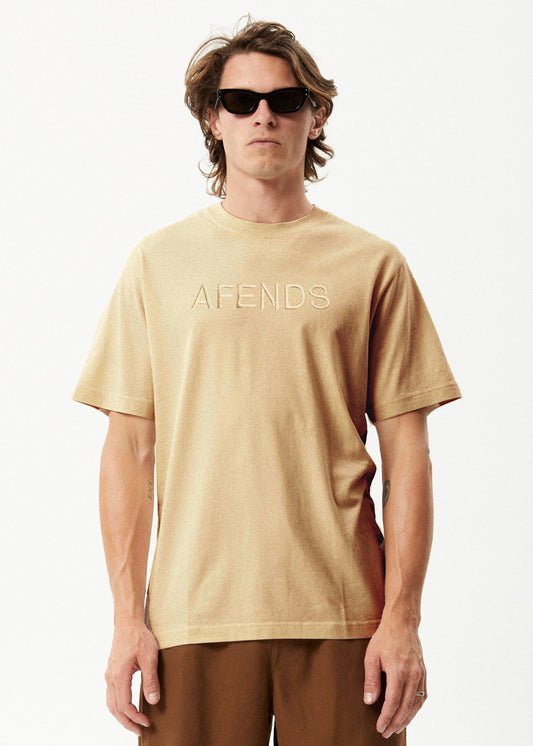 Afends Disguise Recycled Boxy Fit Tee CAMEL