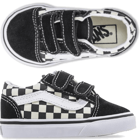 Vans Old Skool V ( PRIMARY CHECK ) BLACK / WHITE